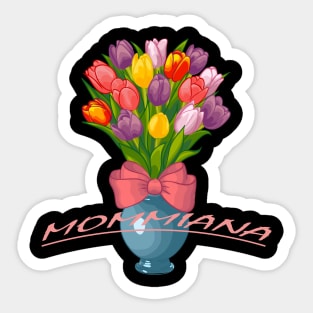 mommiana flower Floral design Cute Gift for Girls Heart & Vase illustration Sticker
